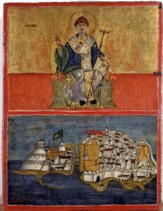 Το θαύμα του αγίου Σπυρίδωνος τέλος 18ου αρχές 19ου αιώνα Γ. Ασπιώτη Βυζαντινό και Χριστιανικό Μουσείο Αθηνών