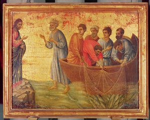 Duccio di Buoninsegna The Apparition on the Lake of Tiberiade from the story of Ch (MeisterDrucke 267987)